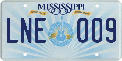 MS license plate LNE009