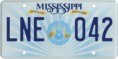 MS license plate LNE042