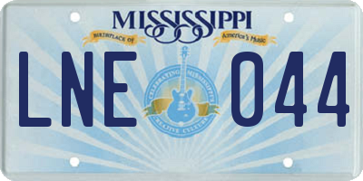 MS license plate LNE044