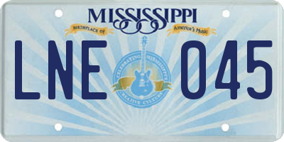 MS license plate LNE045