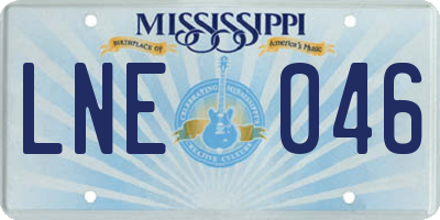 MS license plate LNE046
