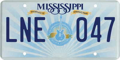 MS license plate LNE047