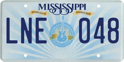 MS license plate LNE048