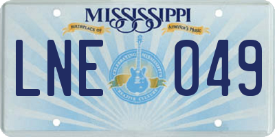MS license plate LNE049