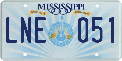 MS license plate LNE051
