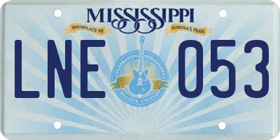 MS license plate LNE053