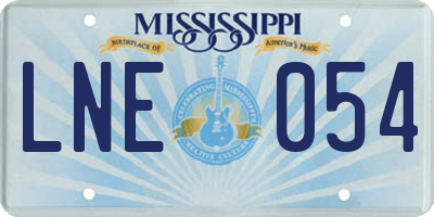 MS license plate LNE054