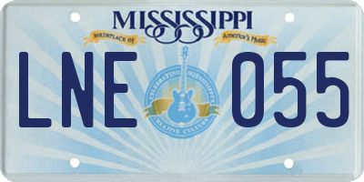 MS license plate LNE055