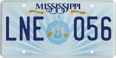 MS license plate LNE056