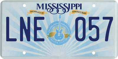 MS license plate LNE057
