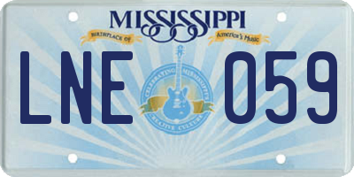 MS license plate LNE059