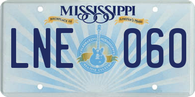 MS license plate LNE060