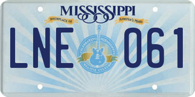 MS license plate LNE061