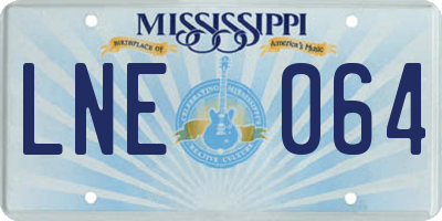 MS license plate LNE064