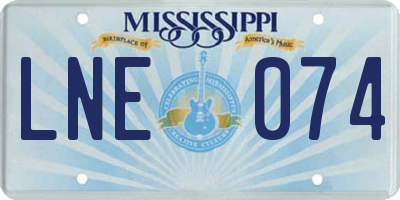 MS license plate LNE074