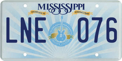 MS license plate LNE076