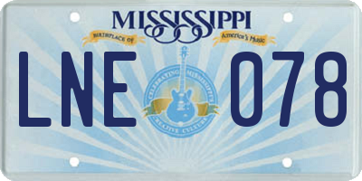 MS license plate LNE078