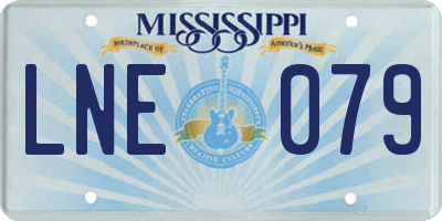 MS license plate LNE079