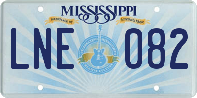 MS license plate LNE082