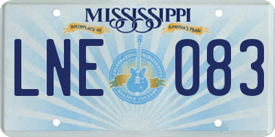 MS license plate LNE083