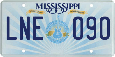 MS license plate LNE090
