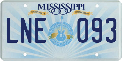 MS license plate LNE093