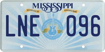 MS license plate LNE096