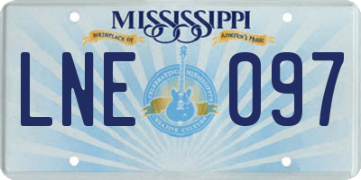 MS license plate LNE097