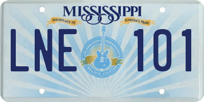 MS license plate LNE101