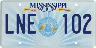 MS license plate LNE102