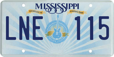 MS license plate LNE115