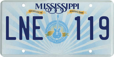 MS license plate LNE119