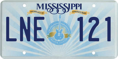 MS license plate LNE121