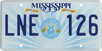 MS license plate LNE126