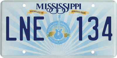 MS license plate LNE134