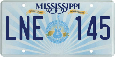 MS license plate LNE145