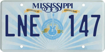 MS license plate LNE147