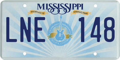 MS license plate LNE148