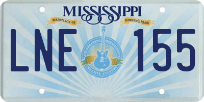 MS license plate LNE155
