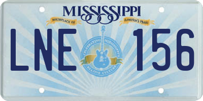 MS license plate LNE156