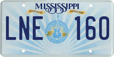 MS license plate LNE160