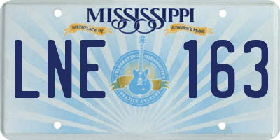 MS license plate LNE163