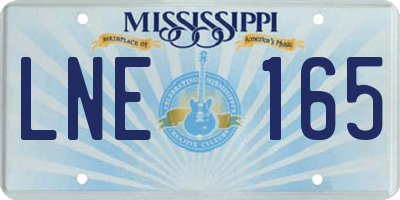 MS license plate LNE165