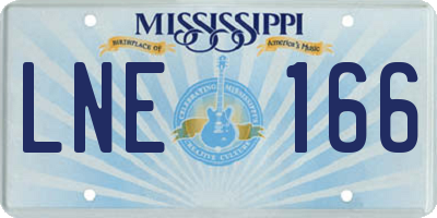 MS license plate LNE166