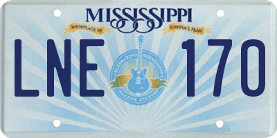 MS license plate LNE170
