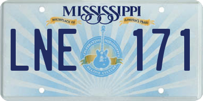 MS license plate LNE171