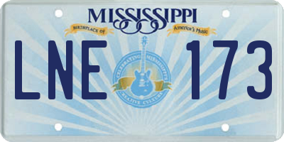 MS license plate LNE173