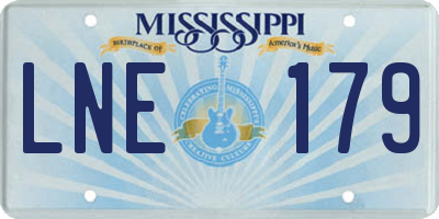 MS license plate LNE179