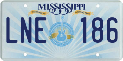 MS license plate LNE186