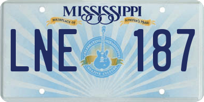 MS license plate LNE187